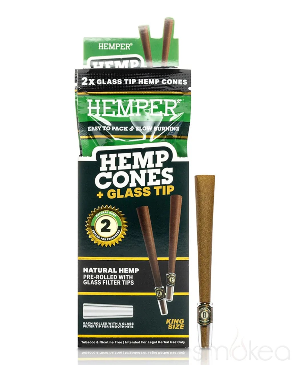 Glass tip cones non-fl 2pk Hemper